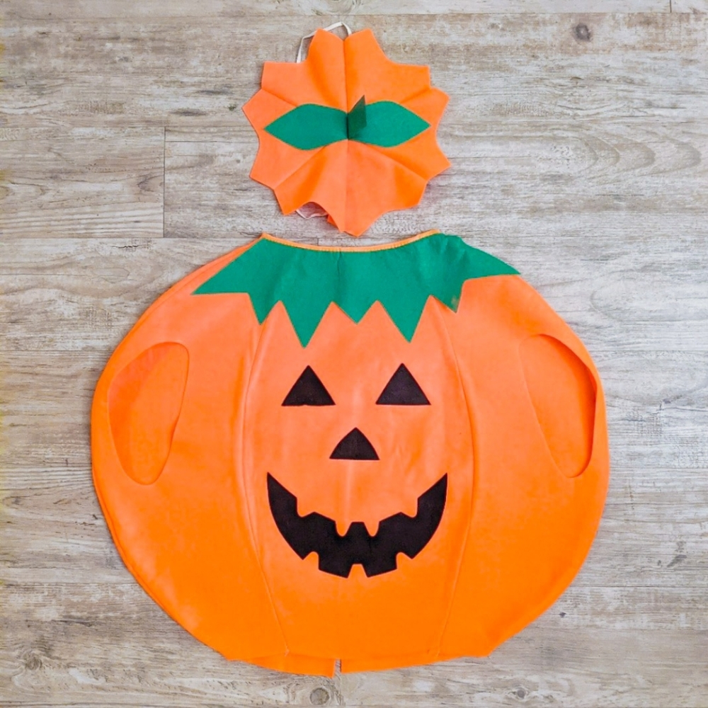 NWT 2 Pc Kids Pumpkin Costume Jack-o'-lantern Cost
